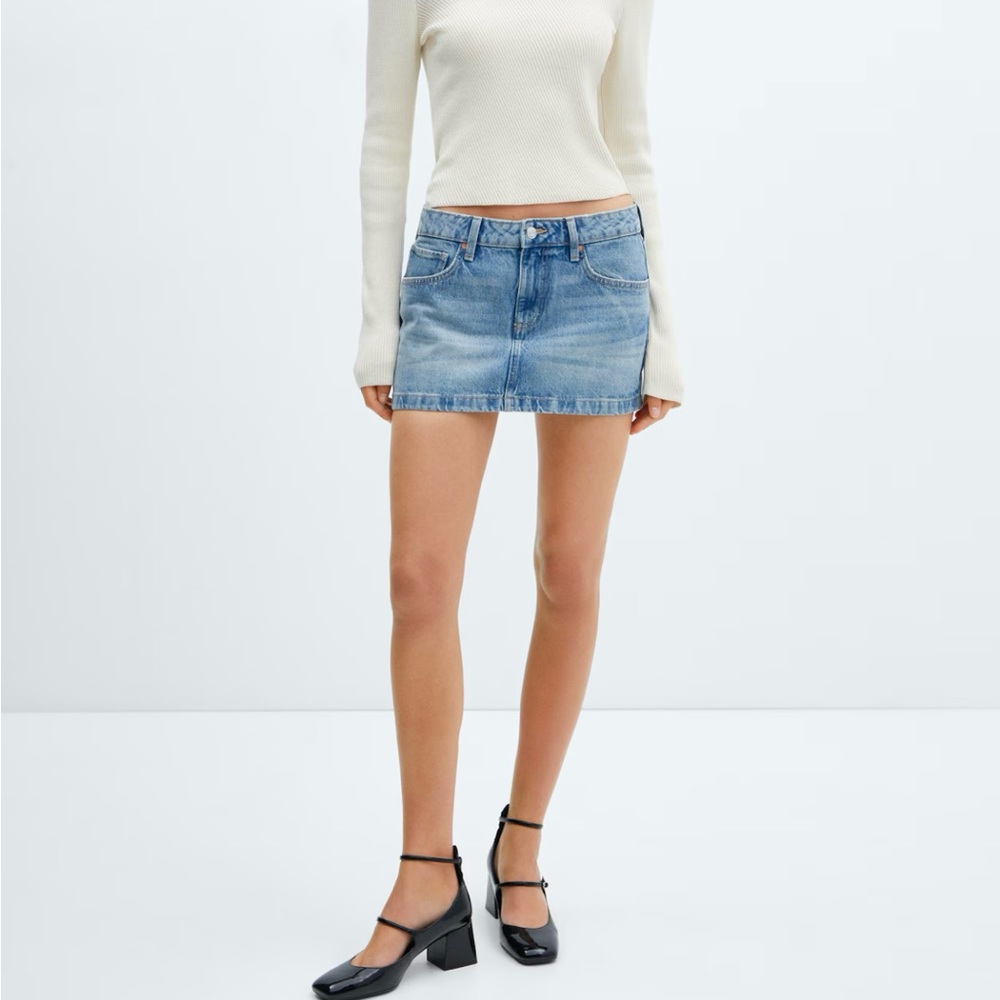 Mango Low-rise Denim Mini Skirt, Size M